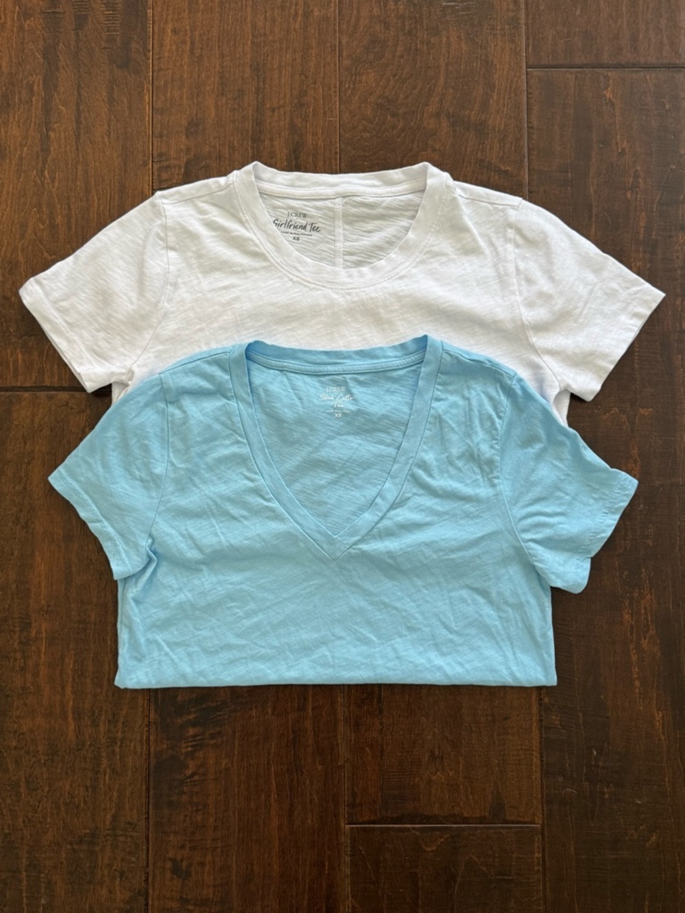 J.Crew Factory *Bundle* Girlfriend Tee & Vintage Slub Cotton Tee - Size XS